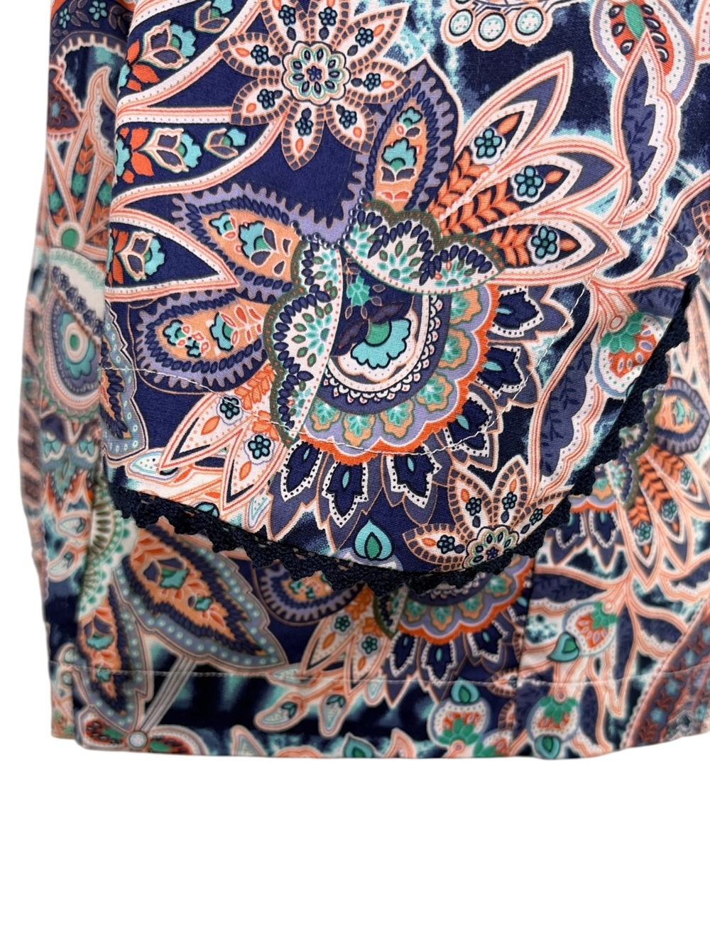 Bedford Fair Medium Paisley Blazer Jacket Stretch Cotton Boho - Picture 9 of 11